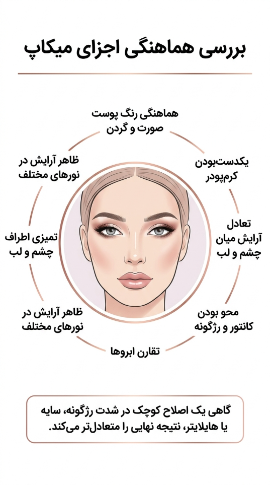 بررسی هماهنگی اجزای میکاپ